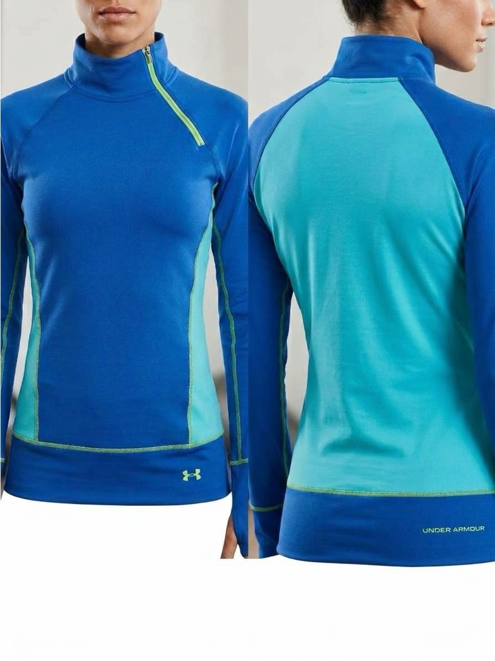 Under Armour Blue and Turquoise Long-Sleeve Swim Coverup Top